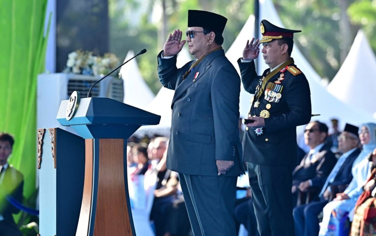 Presiden Prabowo Pimpin Upacara Peringatan ke-79 Hari Bhayangkara